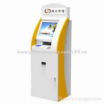 Payment kiosk with 17-inch touch screen and A4 printer and cash acceptor functions